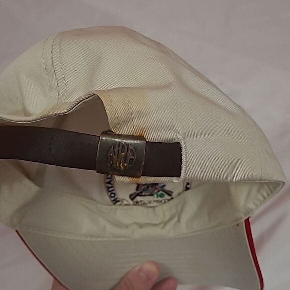 Vintage NRA of America American Eagle Embroidered Adjustable tan and red - Picture 6 of 8